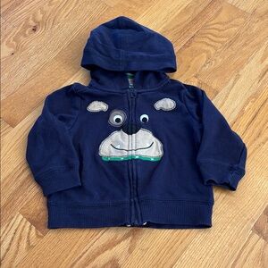 Navy Blue Zip Up Hoodie  (Size 6 Months)